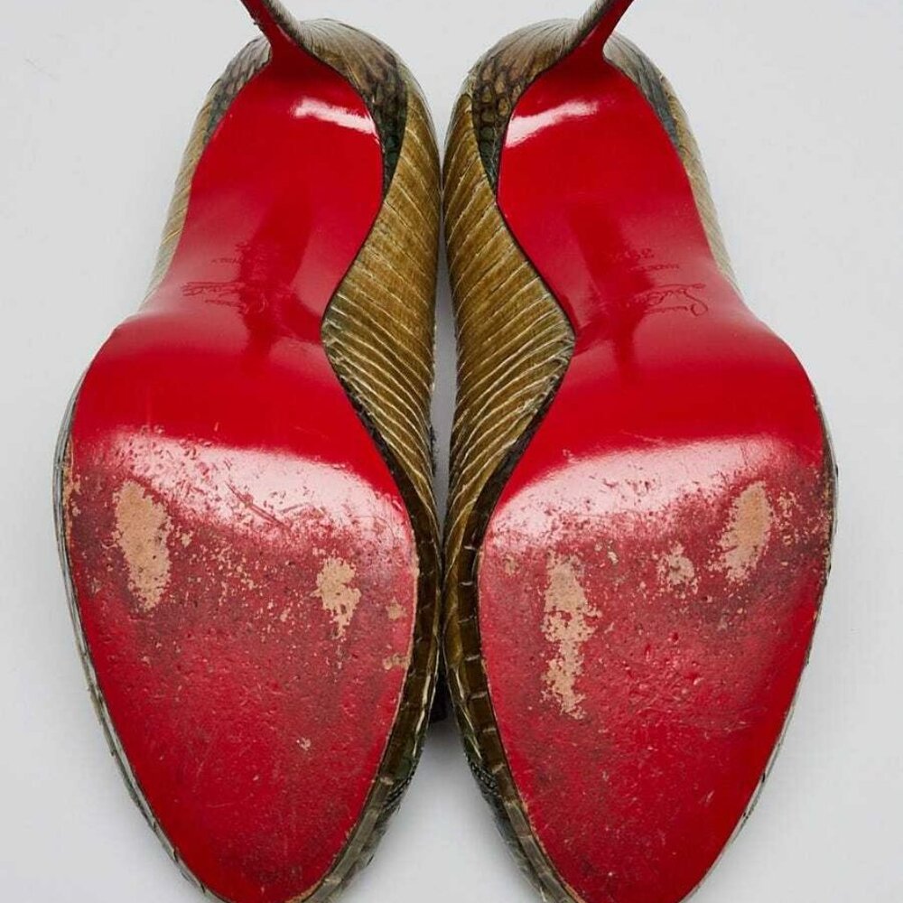 Christian Louboutin Green Python New Simple 120 P… - image 3